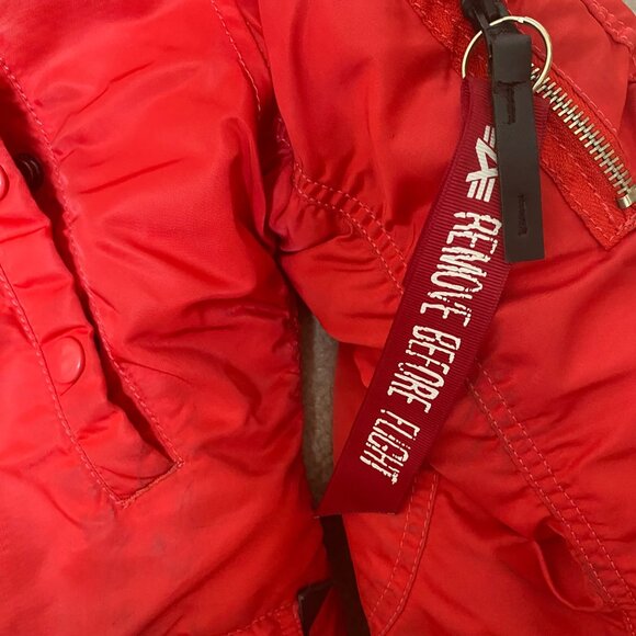 Alpha Industries Women Red Parka Type N-3B Extreme Cold Weather Medium - Picture 7 of 12